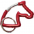 Breloczek-karabińczyk HR końska głowa czerwony