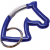 Breloczek-karabińczyk HR końska głowa niebieski