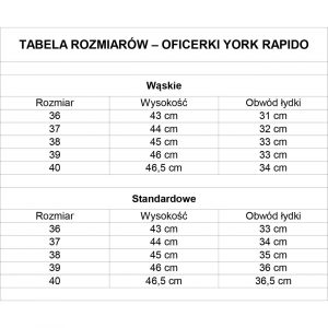 Oficerki York Rapido skórzane standard